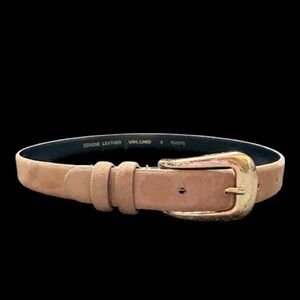 VTG Amanda Smith Leather Suede Belt with Gold Buckle Size S